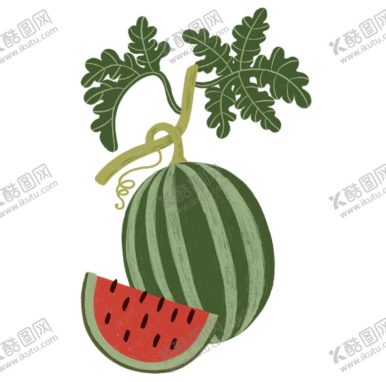 编号：45912409111455172306【酷图网】源文件下载-手绘西瓜PNG免抠