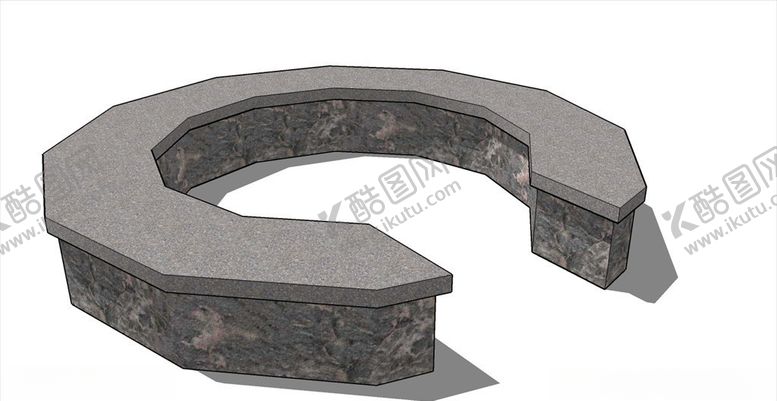 编号：65865010300509025309【酷图网】源文件下载-SU园林石头坐凳