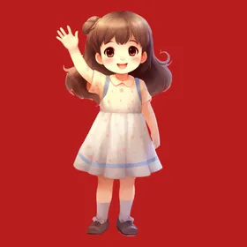 手绘儿童女孩卡通