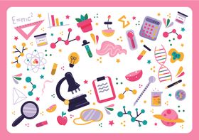 缤纷科研元素插画