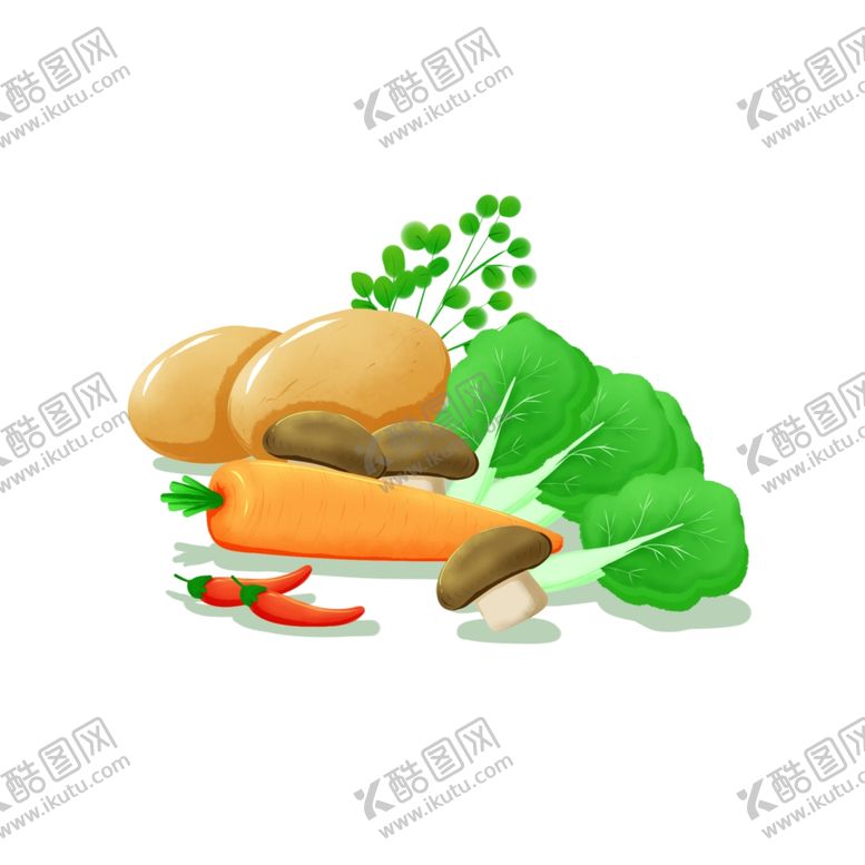 编号：32280510100907183538【酷图网】源文件下载-蔬菜水果元素