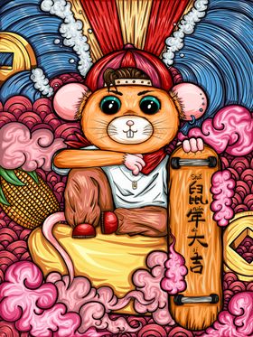新年倒计时国潮插画海报