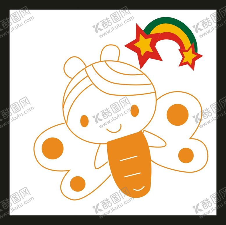 编号：46765902010256159478【酷图网】源文件下载-手绘蜜蜂昆虫