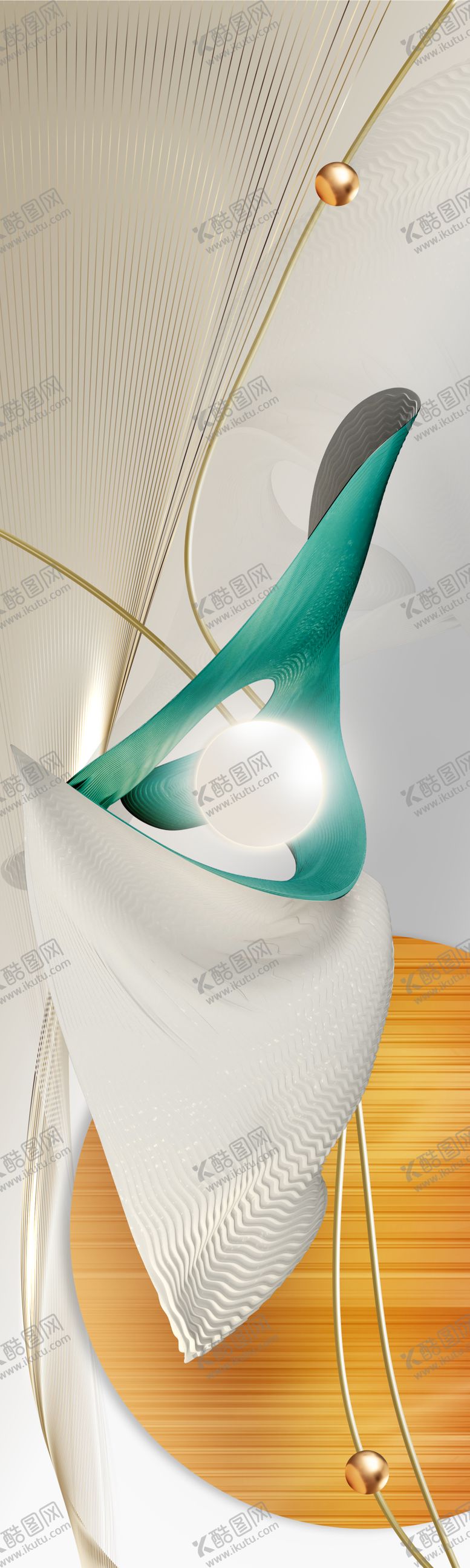 编号：44127112071412261586【酷图网】源文件下载-轻奢绸布几何艺术挂画装饰画