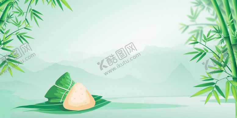 编号：41182006280134197941【酷图网】源文件下载-端午清新绿色插画卡通竹子背景
