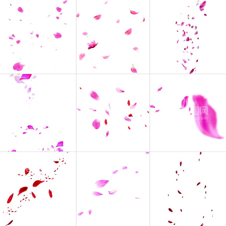 编号：76204010180526012860【酷图网】源文件下载-九个漂浮花瓣设计素材