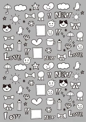 卡通风格趣味图标集合