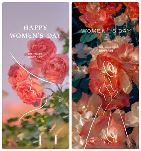 妇女节玫瑰主题唯美画面