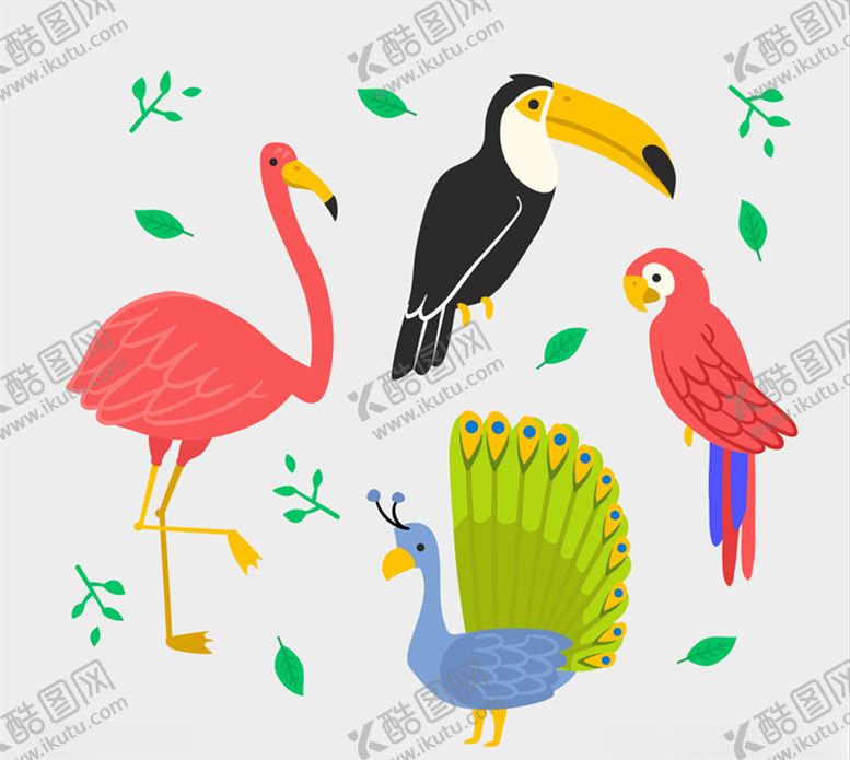 编号：69597209170113371750【酷图网】源文件下载-彩色鸟类设计矢量素材