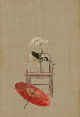 雨伞工笔画