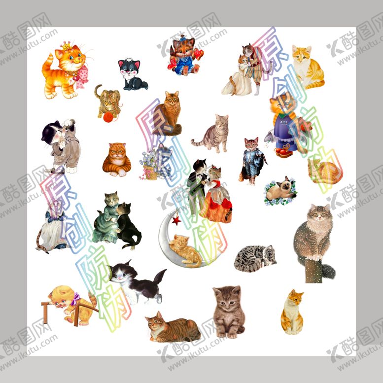 编号：29160209110908044359【酷图网】源文件下载-卡通猫咪合集