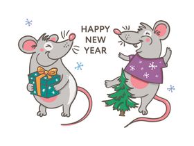 新年快乐矢量图
