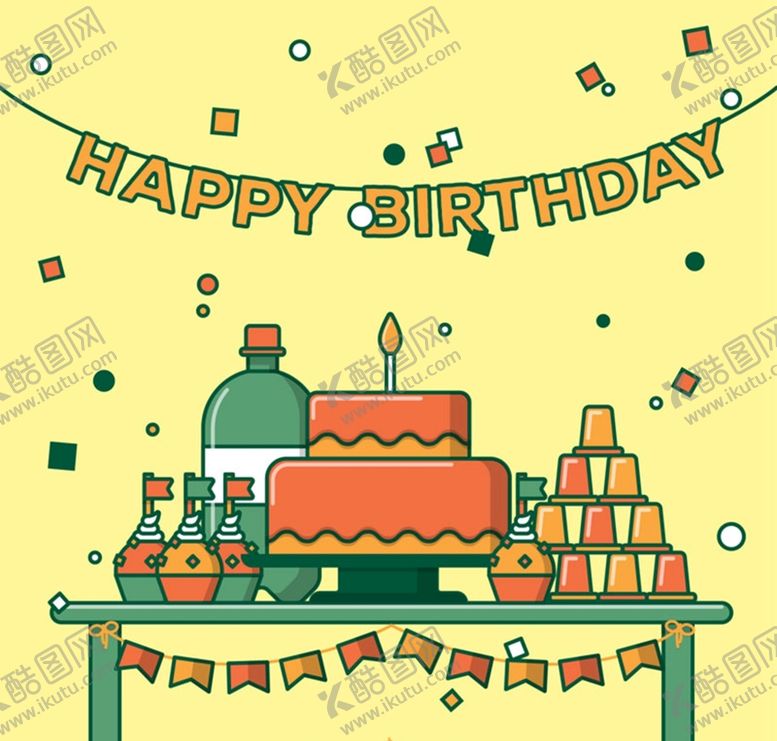 编号：78492109191152042807【酷图网】源文件下载-生日食物贺卡