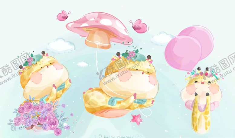 编号：19167509150119461868【酷图网】源文件下载-彩绘动物