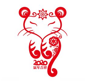 鼠年剪纸风格
