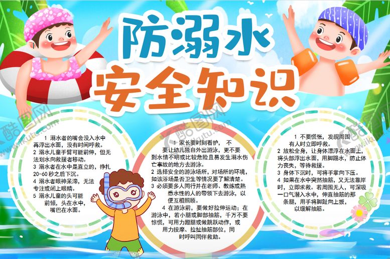编号：57474110250714347169【酷图网】源文件下载-防溺水小报