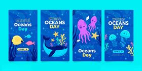 海洋生物插画海报设计