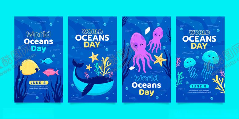 编号：48423011171436444653【酷图网】源文件下载-海洋生物插画海报设计