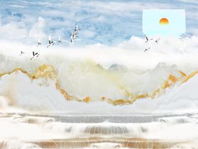 石纹山水背景墙