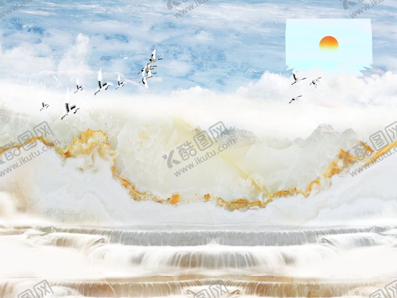 编号：68971107040002055546【酷图网】源文件下载-石纹山水背景墙