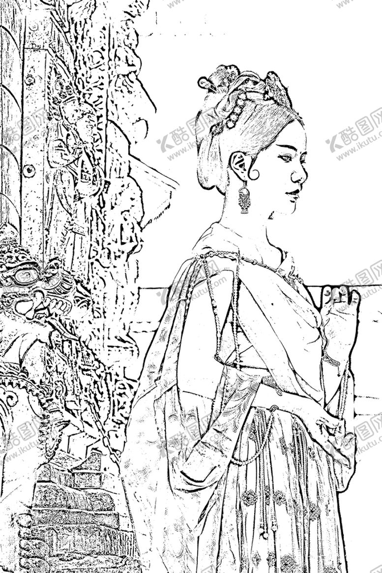 编号：85915110170105344744【酷图网】源文件下载-古典美女