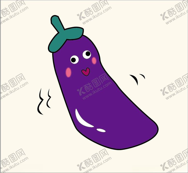 编号：55923101270428569831【酷图网】源文件下载-可爱蔬菜茄子矢量图手绘插画