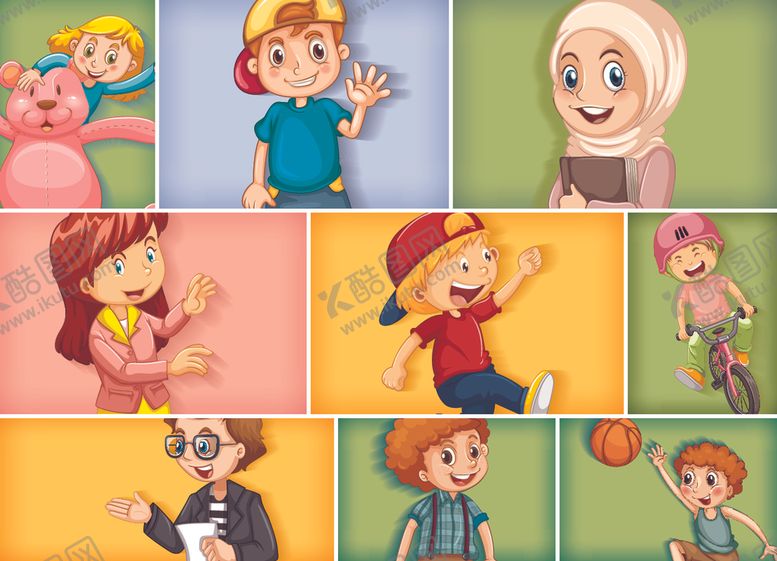 编号：14148709090936022969【酷图网】源文件下载-卡通矢量儿童