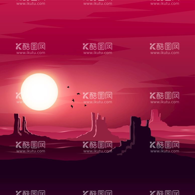 编号：62432910220553114916【酷图网】源文件下载-扁平 风景 简约 矢量 插画 