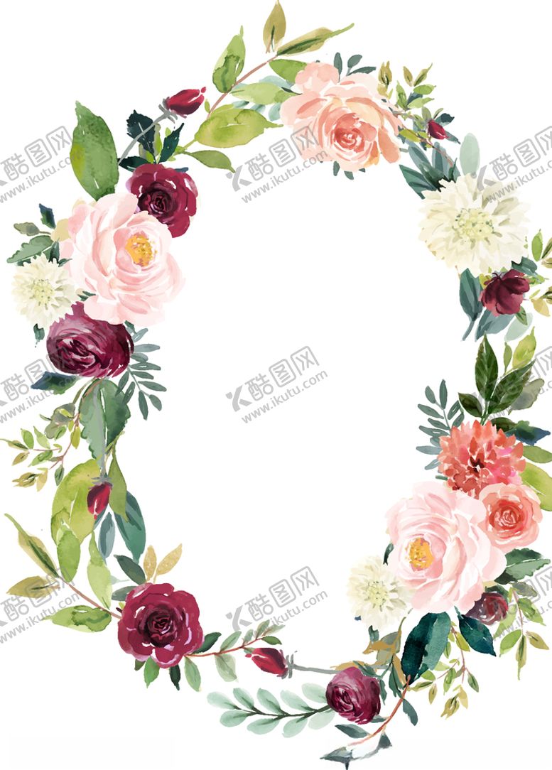 编号：12967210032233382650【酷图网】源文件下载-植物花环图案设计