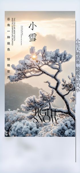 小雪海报高端节气稿宣传画面地产微信贴片