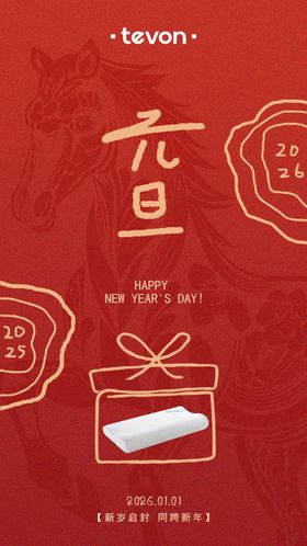 家居枕头小红书元旦海报