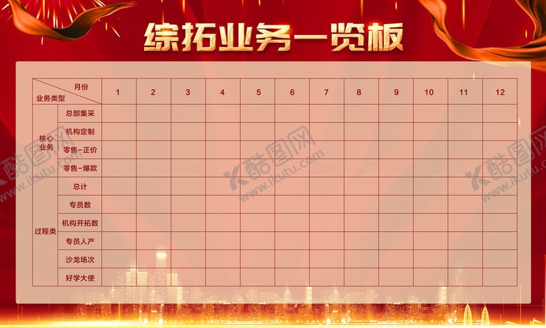 编号：46592310101628067584【酷图网】源文件下载-红色业绩展板设计