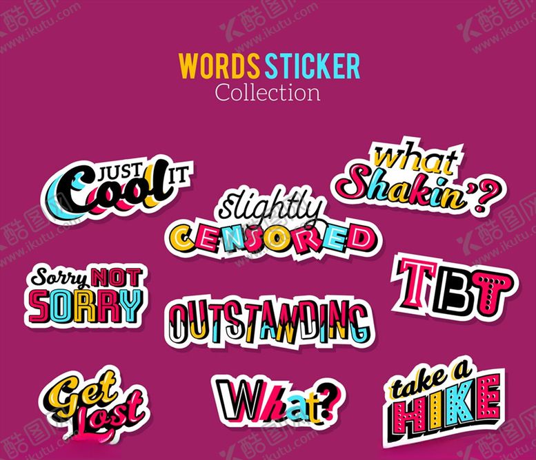 编号：23079710101208131678【酷图网】源文件下载-时尚语言贴纸