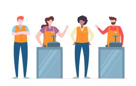 矢量卡通工作人员