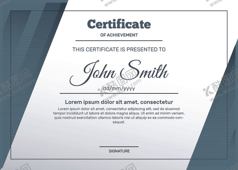 编号：76219610281814129813【酷图网】源文件下载-证书模板