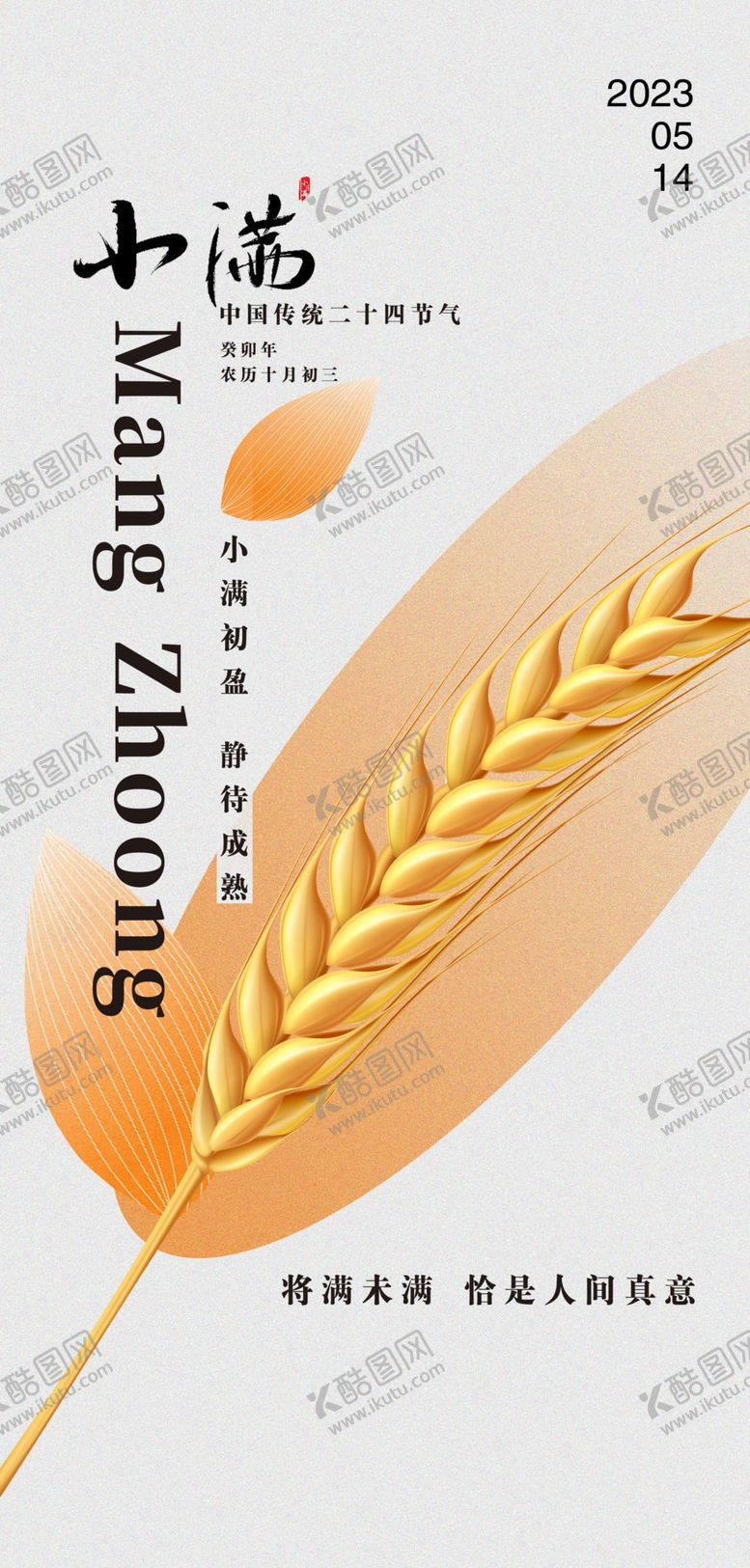 编号：92504611260557279789【酷图网】源文件下载-小清新传统24节气小满海报
