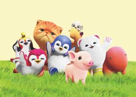 卡通动物企鹅小猪小猫