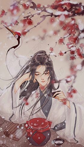 古风品酒男子