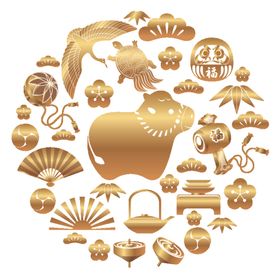 日本风格牛年