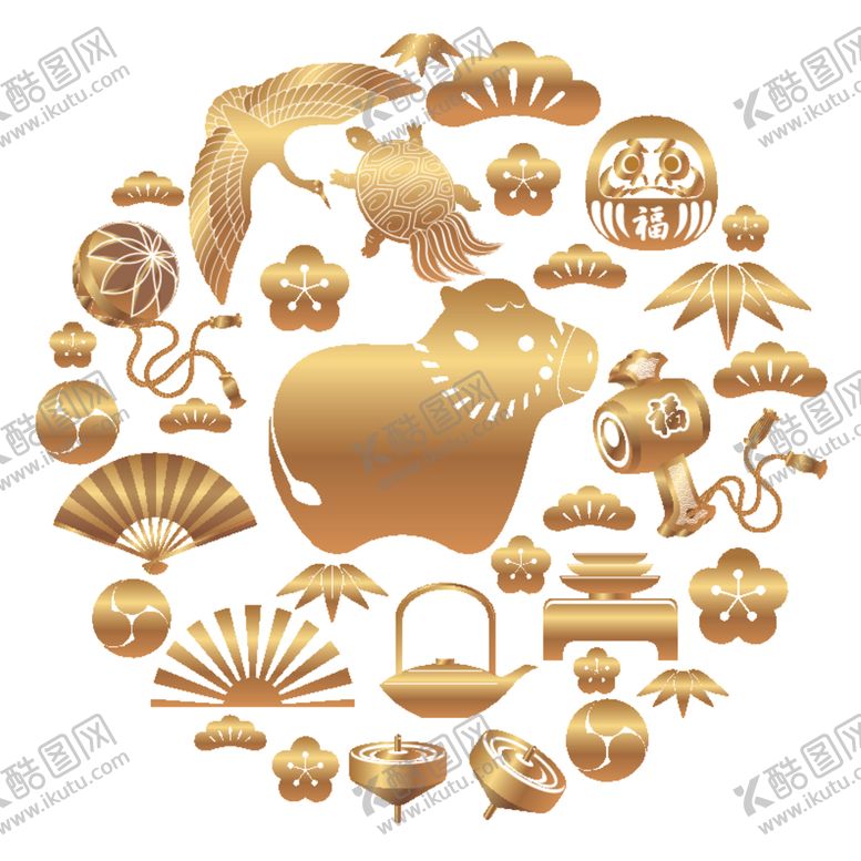 编号：46093210061700231494【酷图网】源文件下载-日本风格牛年