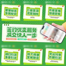 地产成交签约服务九宫格海报