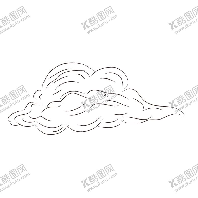 编号：09654310110215477809【酷图网】源文件下载-云朵线稿