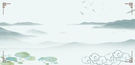 水墨山水古风背景图