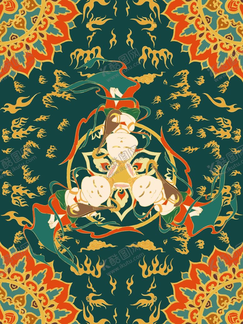 编号：85343812130007403484【酷图网】源文件下载-国潮兔年插画