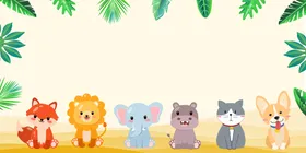 卡通背景梦幻幼儿园六一节