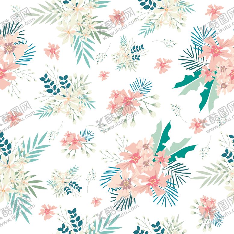 编号：92277410100559224230【酷图网】源文件下载-水彩清新无缝花纹