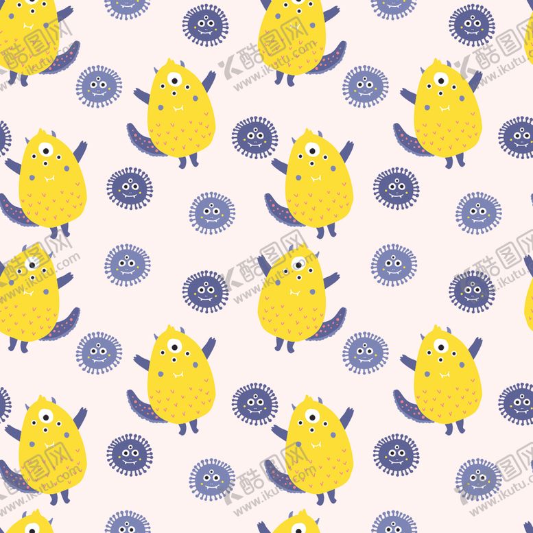 编号：71215509270605594891【酷图网】源文件下载-卡通小怪物主题背景