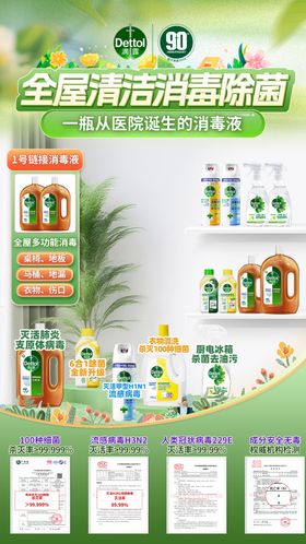全屋清洁除菌直播间海报