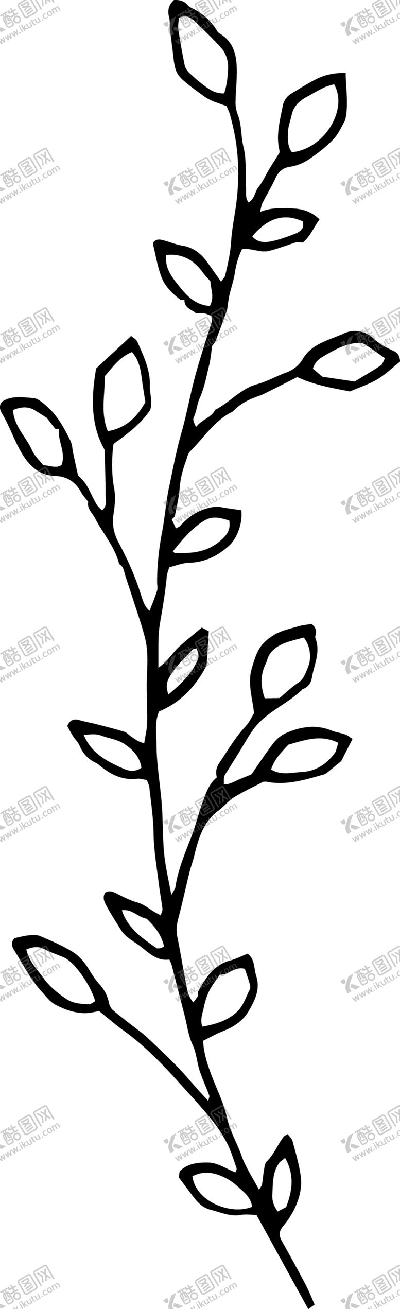 编号：36399910080728466591【酷图网】源文件下载-手绘植物枝干