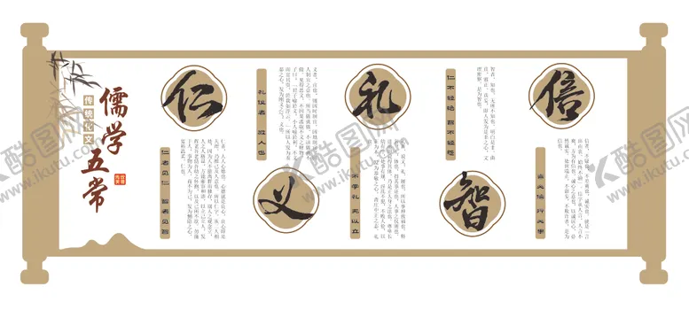 编号：40512612181848171079【酷图网】源文件下载-中国传统文化仁义礼智信文化墙